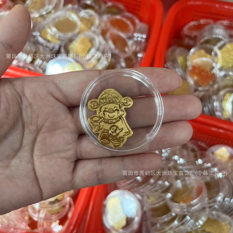 水贝足金999手机贴暴富招财神发财好运黄金贴纸金卡金片定 制批发|undefined