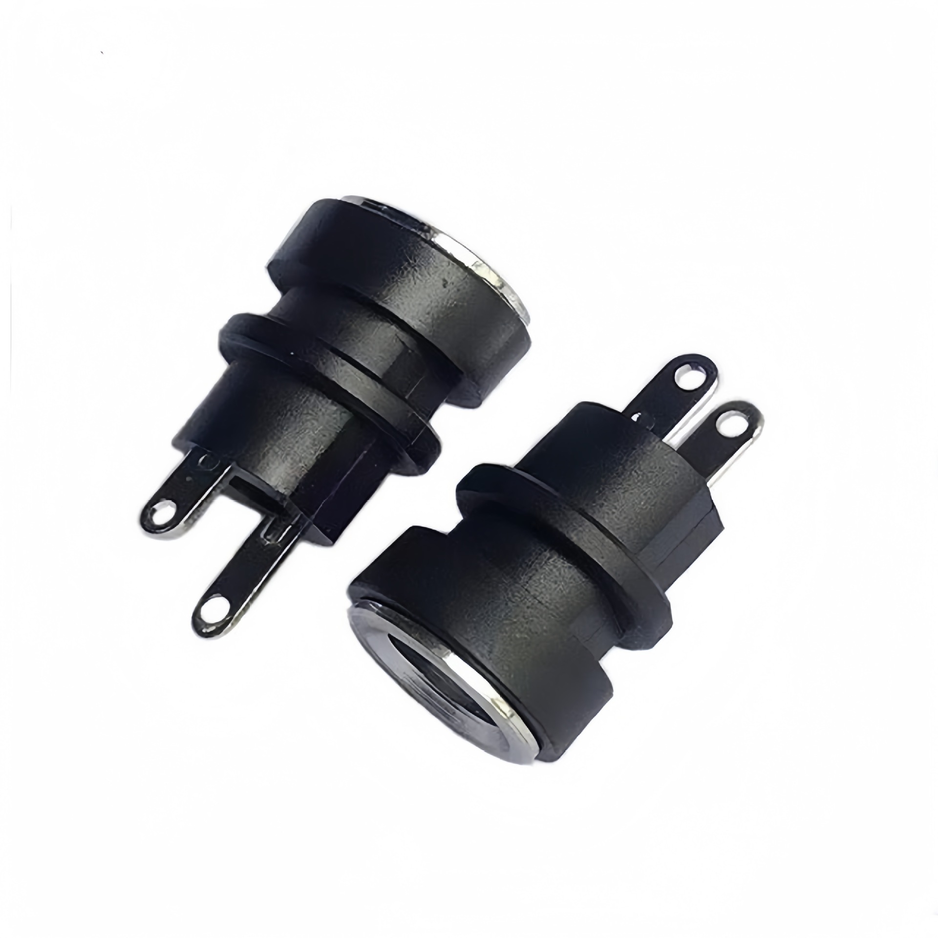 DC022B卡式电源插座 5.5*2.1针锂电池包DC插座两脚卡槽音频插座