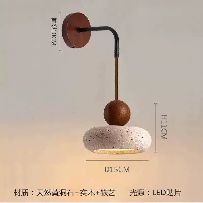 Lámpara de pared de piedra de la cueva de Huangxi, dormitorio, cabecera de la cama, hotel residencial, atmósfera interior, pasillo, control de iluminación avanzado