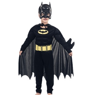 Cross Border Dress Kids Halloween Vampire Black Bat Costume COSPLAY Black Cape Batsuit