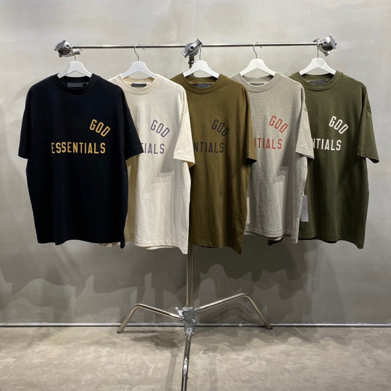 Essentials Season 9 College Series New Letter Printed FOG Men's and Women's Loose Round Neck Short Sleeve T-Shirt Trendy Essentials Season 9 College Series New Letter Printed FOG Men's and Women's Loose Round Neck Short Sleeve T-Shirt Trendy