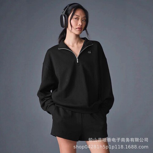 Correct version of Allo's alo cross-border autumn and winter sports hooded crew neck sweatshirt, loose unisex sweatshirt