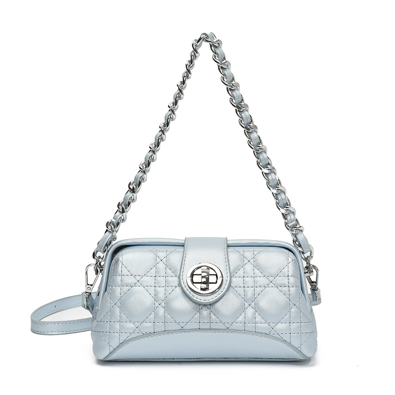 Alta textura de cadena de diamante bolso pequeño bolso de moda de mujer mini bolso de teléfono móvil exquisito bolso de cinturón de bloqueo