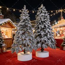 仿真雪松树圣诞节白色人造雪高档树雪松树松柏树室内滑雪场松树