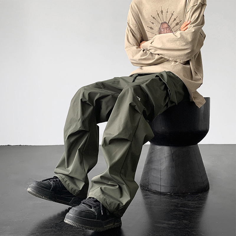 American-style Paratrooper Cargo For Men, Summer Trendy Brand, Unique Design, Men's Drawstring Jogger Sports Pants_voghion.com