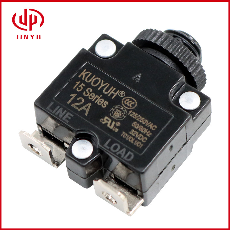 15-12A电流过载保护器电源转换排插过流保护开关微型断路器弯脚