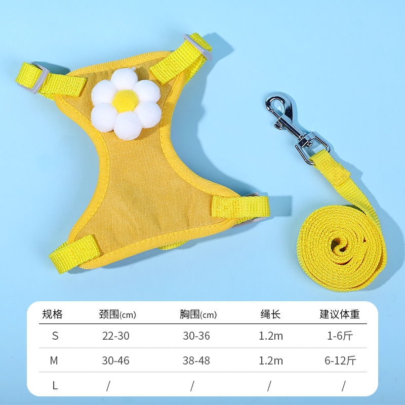 Nuevo pequeño perro Correa transpirable PET pecho Correa chaleco perro cuerda lindo patrón oso Correa