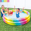 原装正品INTEX58439彩色充气戏水池家庭游泳池彩虹海洋球池沙池