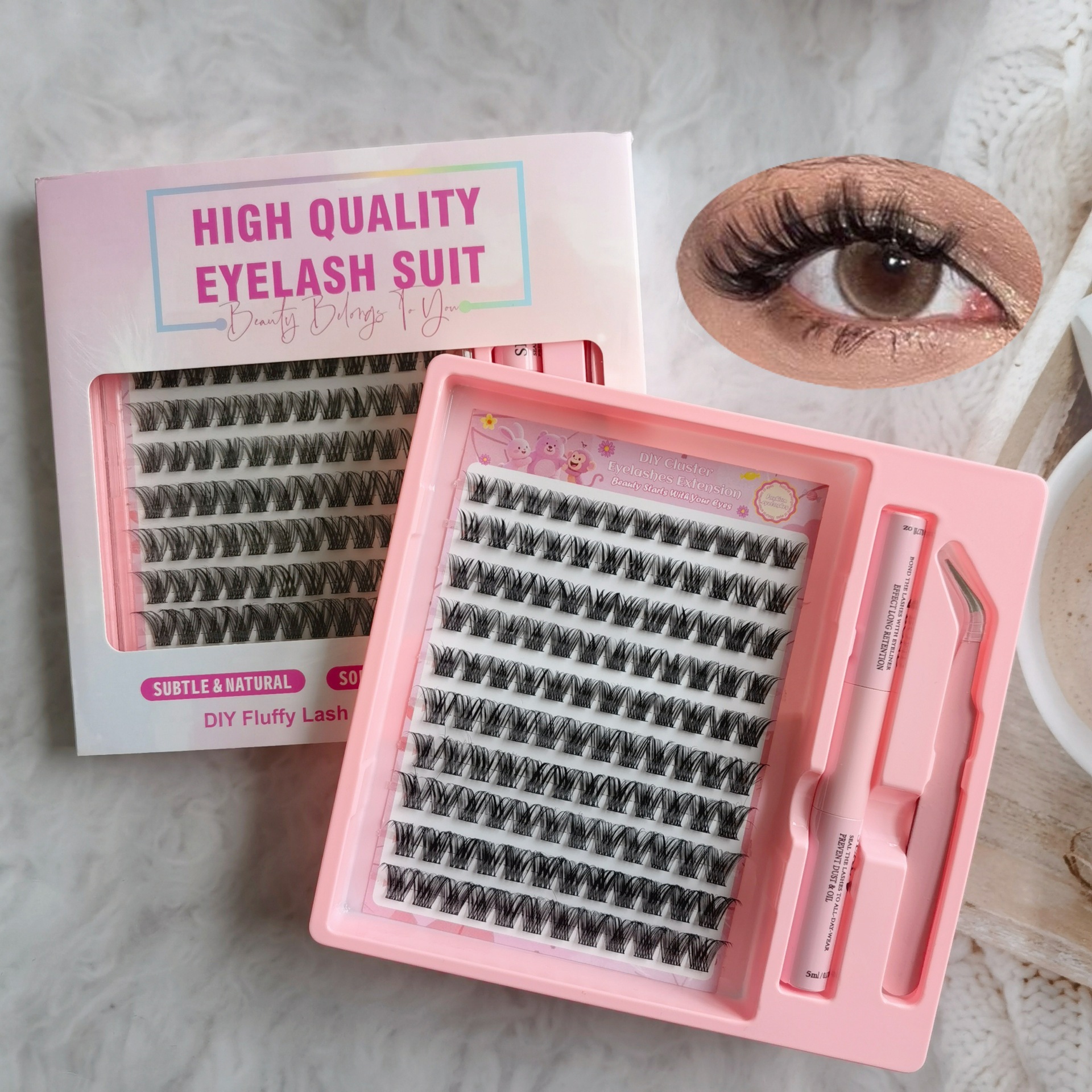 Transfronterizas pestañas falsas 30 - 100D comercio exterior caja de pestañas gruesas con pinzas de pegamento conjunto de pestañas falsas