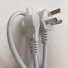 白色3C插头线厂家直供三扁插梅花尾电源线厨房电器组件专用电源