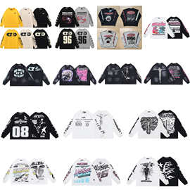 HellstarHoodie秋装男宽松高街女长袖卫衣水洗t恤薄款纯棉舒适