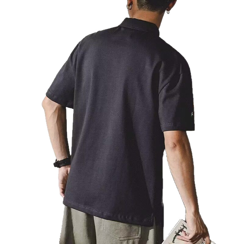 Polo de manga corta con solapa Camiseta de verano de marca de moda para hombres Versión coreana de la tendencia delgada 2025 nueva camiseta de todo fósforo