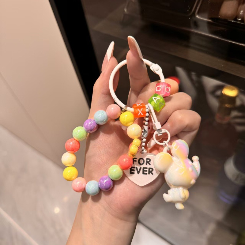 Acrílico galvanizado Mickey Mouse colgante llavero colgante colorido beaded pulsera mochila colgante decoración regalo