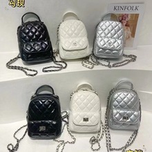 高级感软皮菱格小香风背包链条水桶包百搭通勤小包单肩斜挎包包潮
