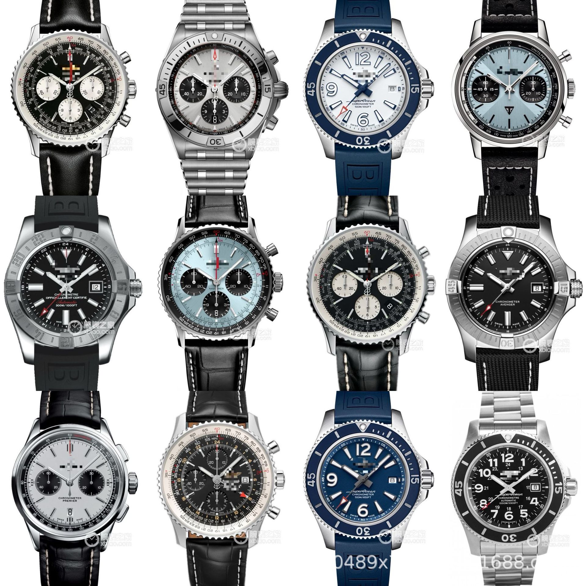 Mechanical wristwatch, aviation chronograph, stainless steel