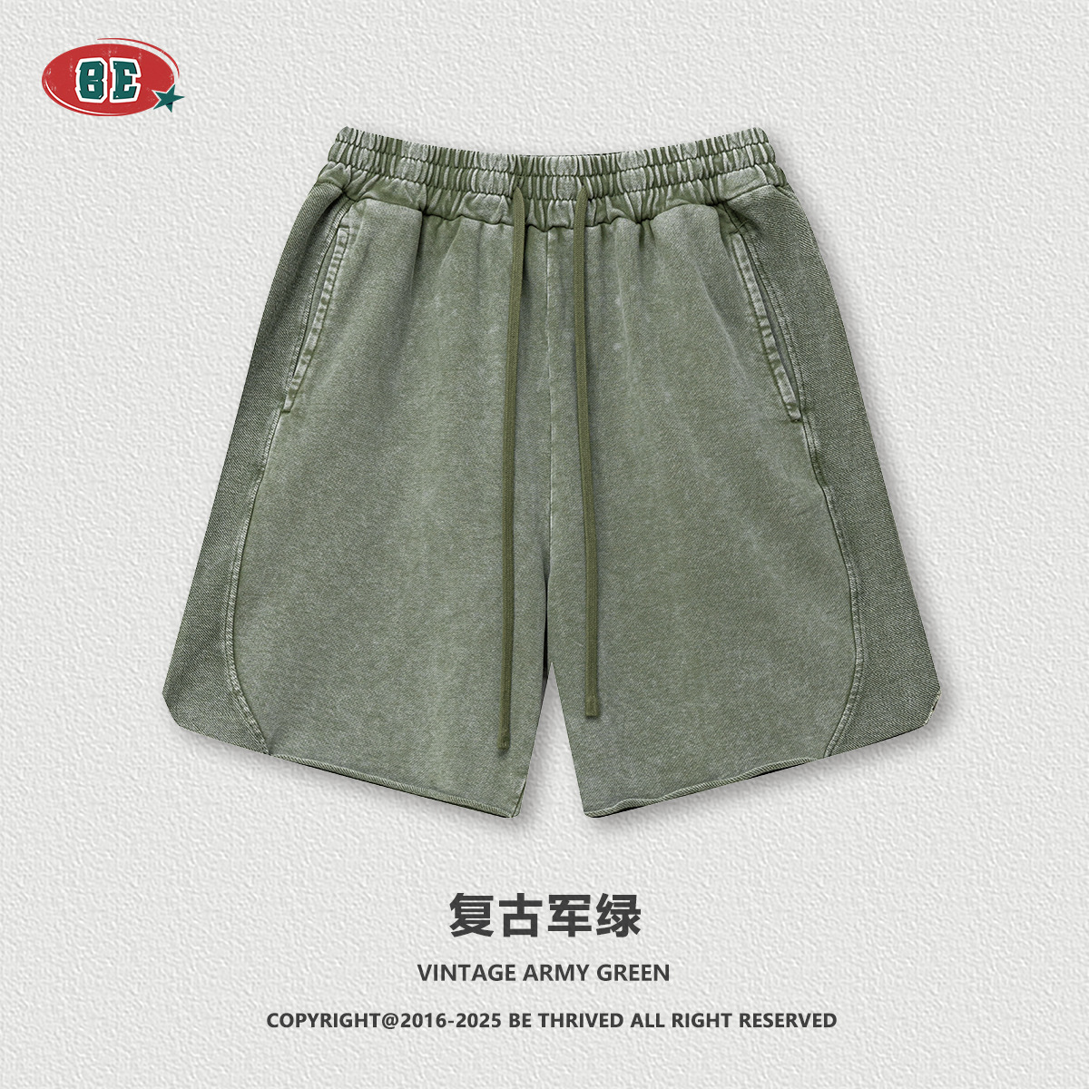 BE Men's Wear | 2025 Summer American Trendy Brand ins Batik Lavado y desgastado Pantalones cortos para hombres Pantalones sueltos para hombres