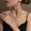 E2169-6 three-piece set with silver flowers