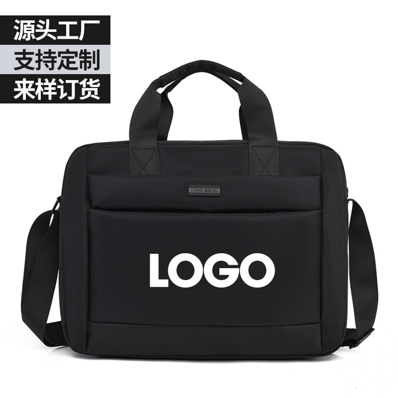 Cross-Border Laptop Bag, Business Large-Capacity Men's Portable Tablet Bag, Document Bag, Wholesale Logo-Printed Crossbody Bag