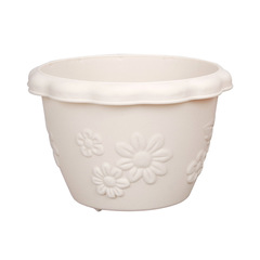 Alice FLOWL Round Flower Pot 4 to 14 Number Succulent Pot Large Flower Pot Sandblasted Resin Embossed Flower Pot 