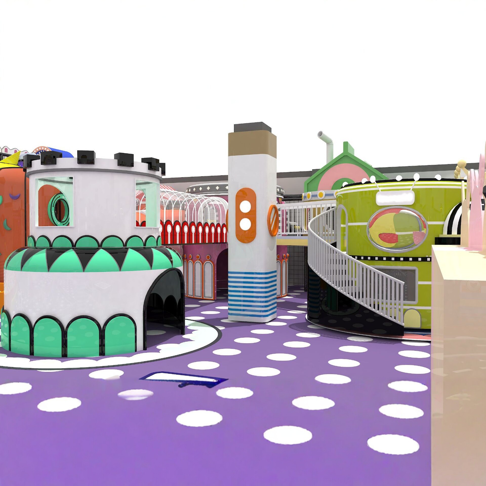 玻璃钢滑滑梯儿童游乐设施室内外卡通造型屋亲子酒店乐园爬爬梯