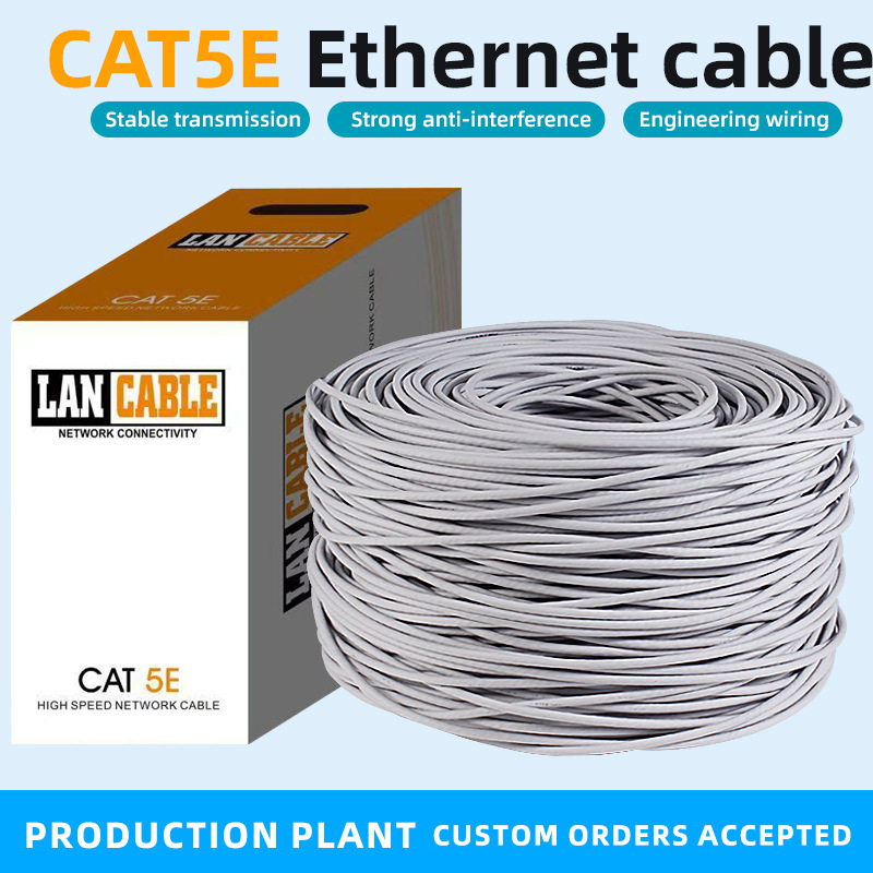 Cat5E Utp Category 5E Ethernet Cable Oxygen-Free Copper Twisted Pair Network Cable Engineering Network Cable Foreign Trade