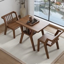乌金木阳台小茶桌2025新款高端小型一桌两椅茶桌椅组合三件套中式