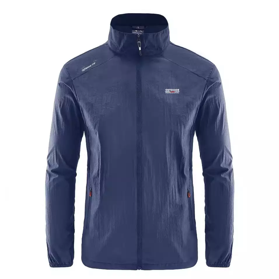 夏季无帽立领防晒衣男薄款透气青年皮肤风衣学生运动外套