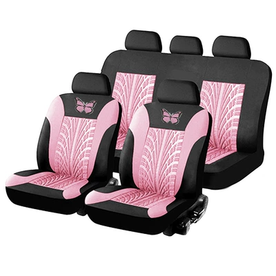 Universal seat cover, Seat Cover - butterfly-9-piece-set-light-pink-universal-size
