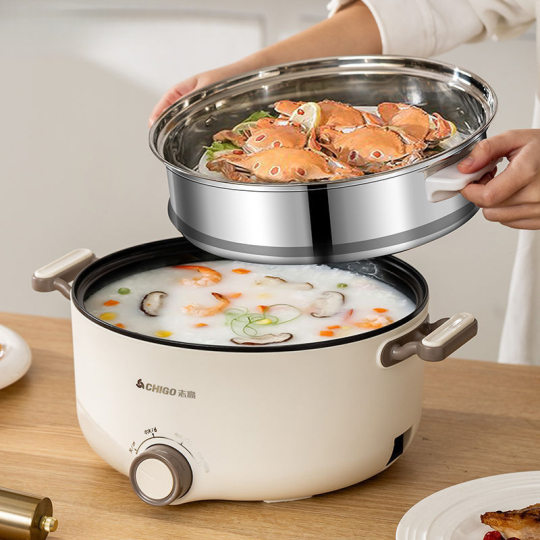 Multifunctional Electric Cooking Pot Dormitory Household Steaming and Cooking All-In-One Electric Wok Cooking Noodles Small Electric Pot Frying Electric Hot Pot Amazon