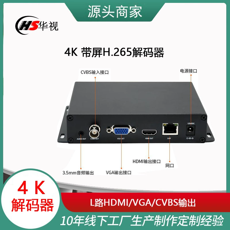 HD сетевой аудио- и видеодекодер/HDMI/SDI/VGA декодер коробка для IP-передачи видео кодек H.265