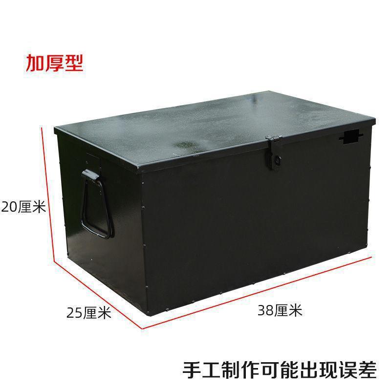 Caja de herramientas de hardware de chapa de hierro grande, placa galvanizada, caja de entrega con bloqueo, caja de almacenamiento para carpintería, caja de hierro de mano