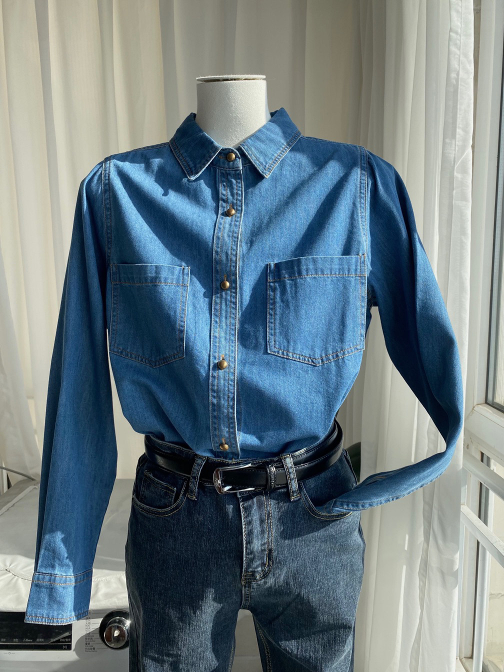 Spring, Autumn Season Wholesale Women's Casual Vintage Style Solid Color Long Sleeve Pocket Blouses