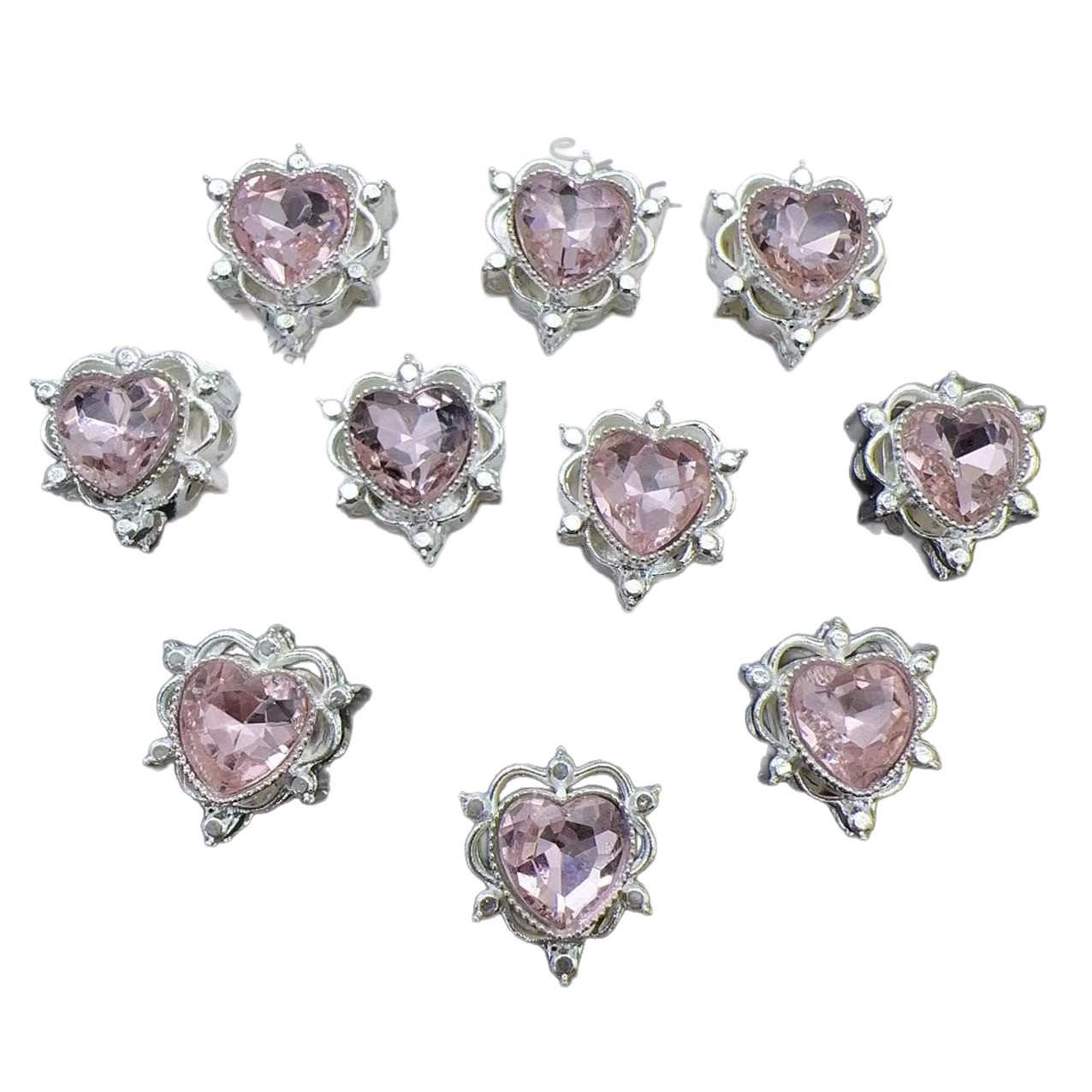 マイクロ象嵌ジルコニウムダイヤモンドマルチカラーピーチハートラブ8穴ビーズリング表面DIYビーズブレスレットネックレスジュエリーアクセサリー