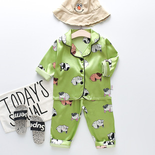 2023 new CA84 new spring and autumn a generation of puppy children's home clothing pajamas two-piece suit tide children