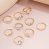 Golden fashionable ring, set, European style, suitable for import