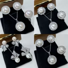 天然珍珠项饰;天然珍珠耳饰;珍珠首饰套装