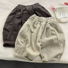 春秋男女童装休闲裤宝宝洋气儿童个性潮韩版哈伦裤日系纯色灯笼裤