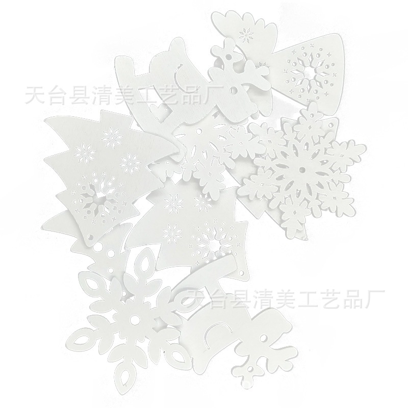 Adornos navideños de 8cm, piezas de madera, artesanías, colgantes, piezas de madera talladas creativas, decoración de árboles de Navidad, adornos de madera