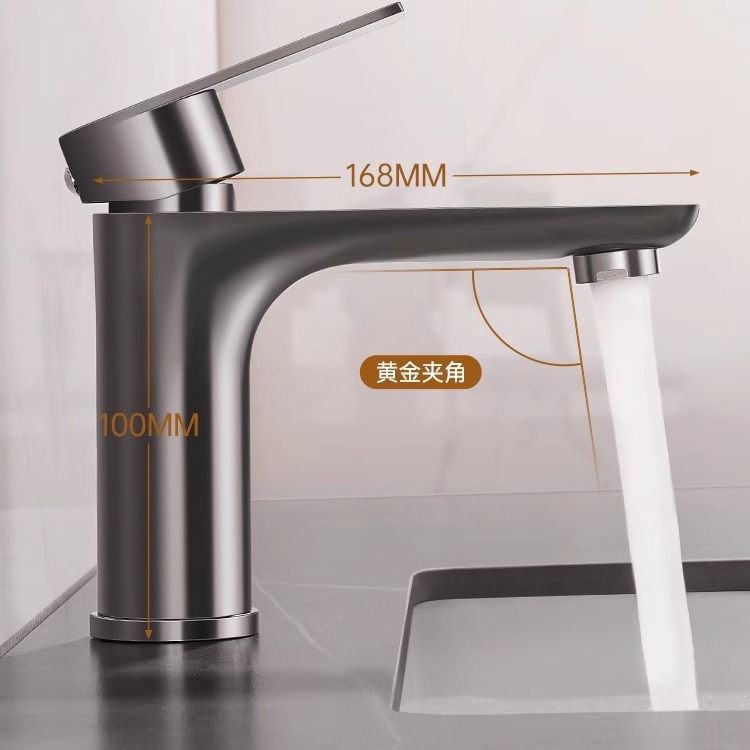Grifo Mezclador para Lavabo de Acero Inoxidable, Agua Fría y Caliente, para Lavabo de Baño
