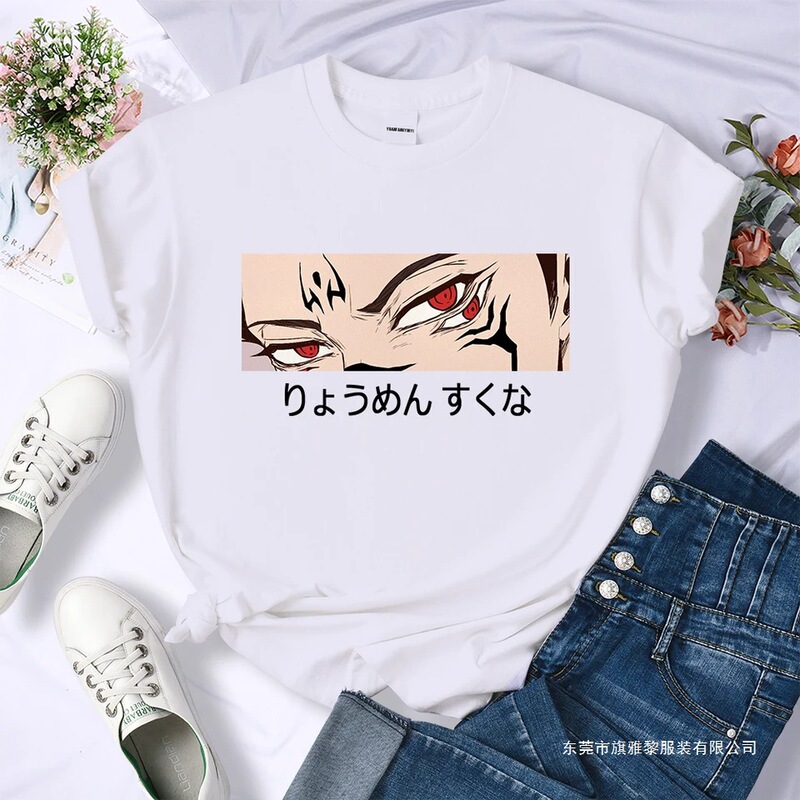 Jujutsu Kaisen Anime Ryomen Sukuna Women's T-Shirt Street Breathable Short Sleeve Personality Cool T-Shirt Jujutsu Kaisen Anime Ryomen Sukuna Women's T-Shirt Street Breathable Short Sleeve Personality Cool T-Shirt
