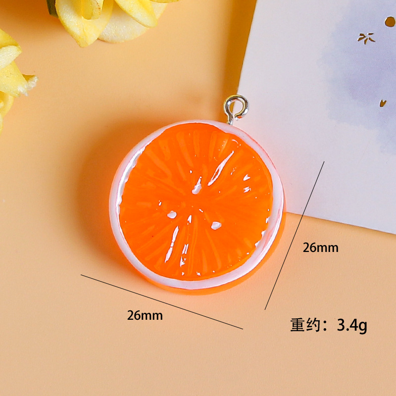 오렌지 단일 레몬 조각 (손톱 포함)