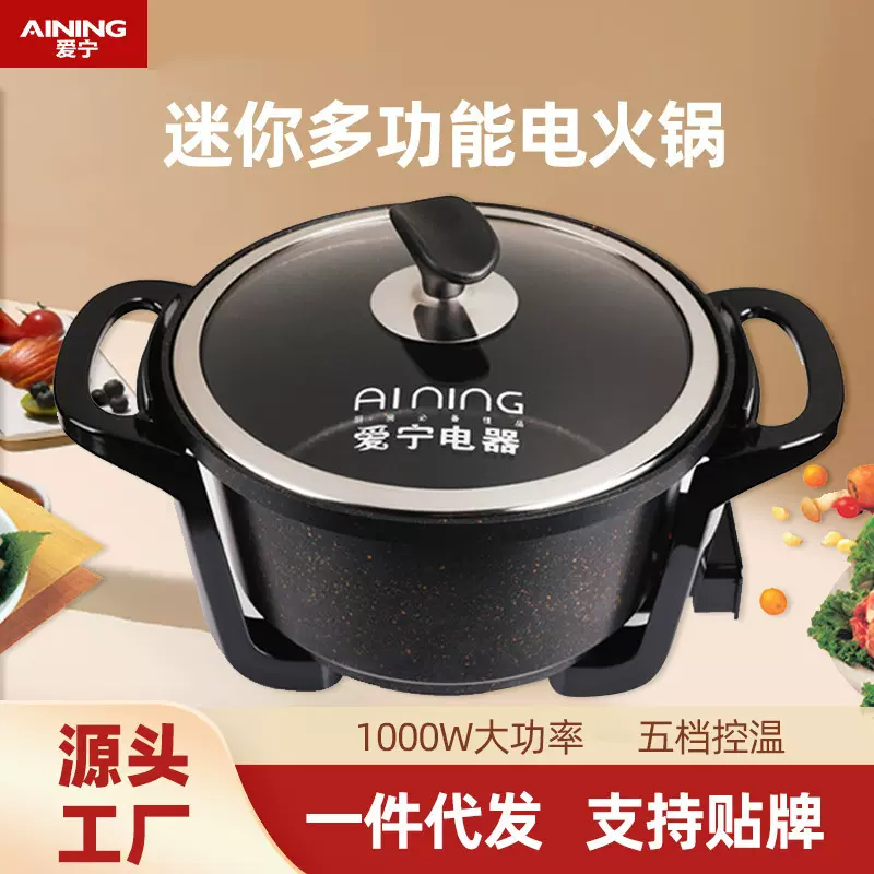 爱宁516迷你小功率小电锅家用宿舍多功能一体电炒煮面电热火锅