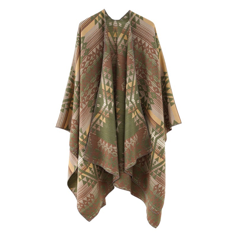 Mujeres mantón del Cabo 2023 otoño y el invierno retro split bufanda de la Cachemira caliente capa