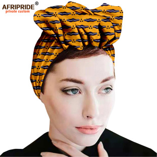 European, American and African printed toe cap French retro turban flower pullover cap
