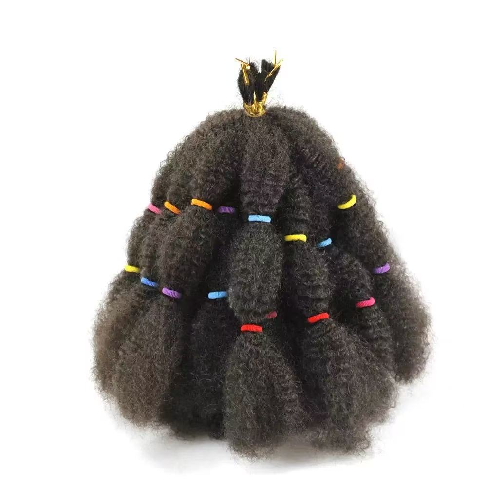 Peruca Caterpillar Afro kinky twist crochet trenzas de cabello Africano trenzas sucias 10
