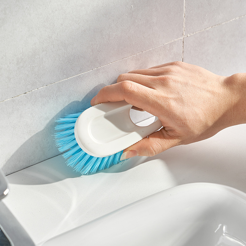 日本KM短柄清洁刷卫生间瓷砖地板缝隙刷家用多功能浴缸清洁刷批发