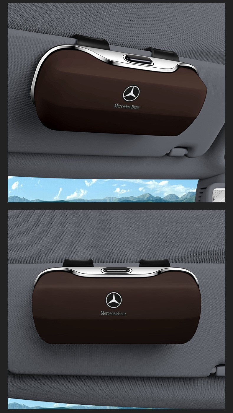 Car Sun Visor Glasses Storage Box In-Car Card Storage Push-Type Sunglasses Case Car Glasses Clip Supplies