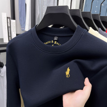 保罗卫衣男圆领中年男士加厚休闲帅气宽松可外穿刺绣上衣打底衫男