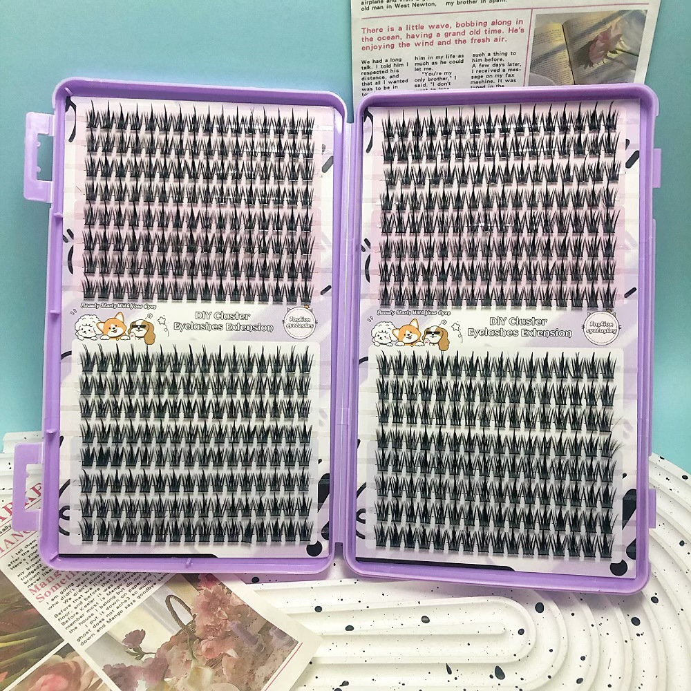 Serie de pestañas postizas transfronterizas Libro de pestañas de comercio exterior Pestañas postizas en inglés completas Pestañas postizas de gran capacidad, pelo segmentado de un solo racimo