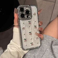 高级镶钻立体樱桃KT猫适用iPhone17手机壳14苹果15promax新款13